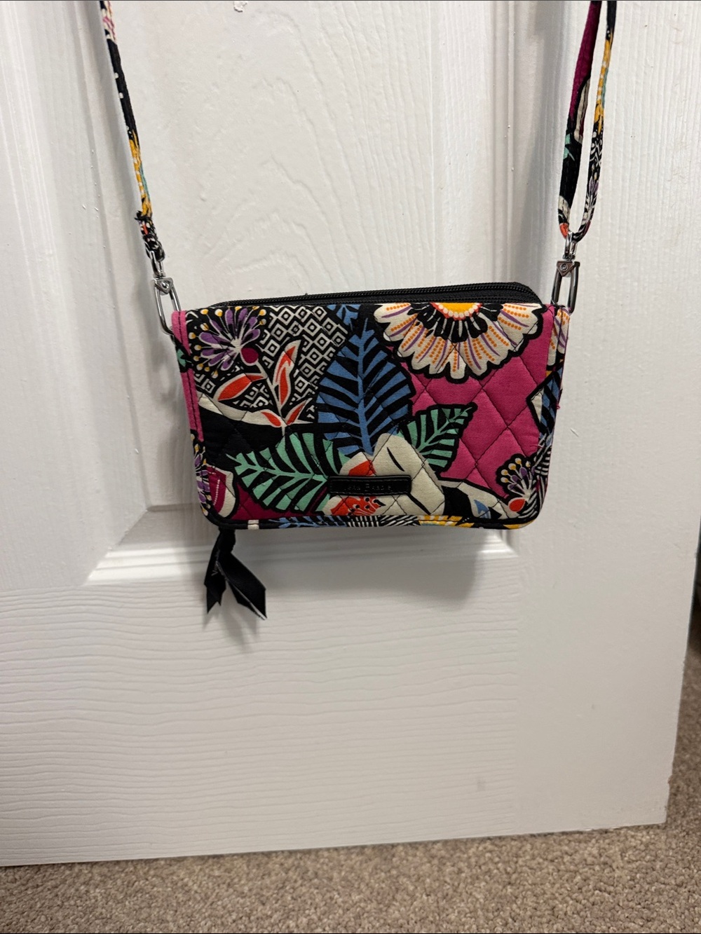 Vera Bradley Quilted Floral Crossbody — Magenta Multi